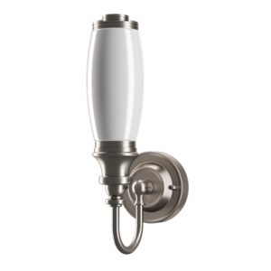 Burlington LED Bathroom Ornate Wall Light & Opal Glass Tube Shade