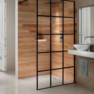 Image Showers i8 Crittal Style Black Wetroom Screen