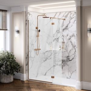 Image Showers i9 Wetroom Shower Screen with 300mm Hinged Flipper Panel